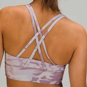 Lululemon Camo Energy Bra Long Line Ribbed *Medium Support, B–D Cup size 14